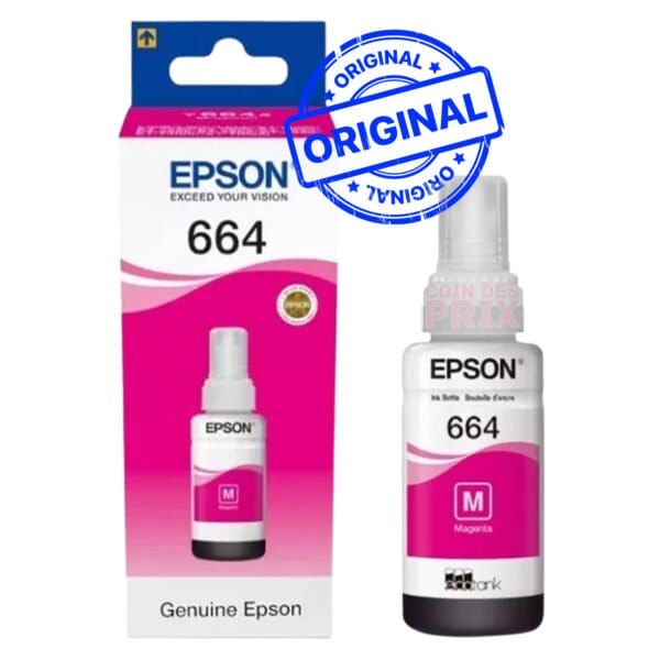 Epson 664 M Magenta Bouteille d’encre Epson d’origine (C13T66434A)