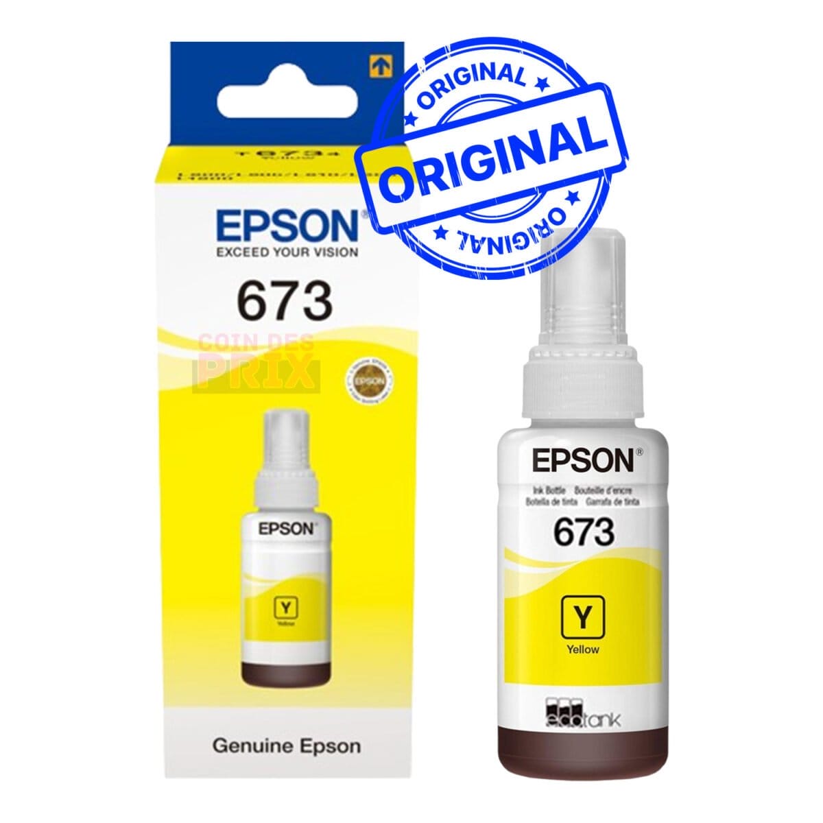 Epson 673 Y Jaune Bouteille d’encre Epson d’origine (C13T67344A)