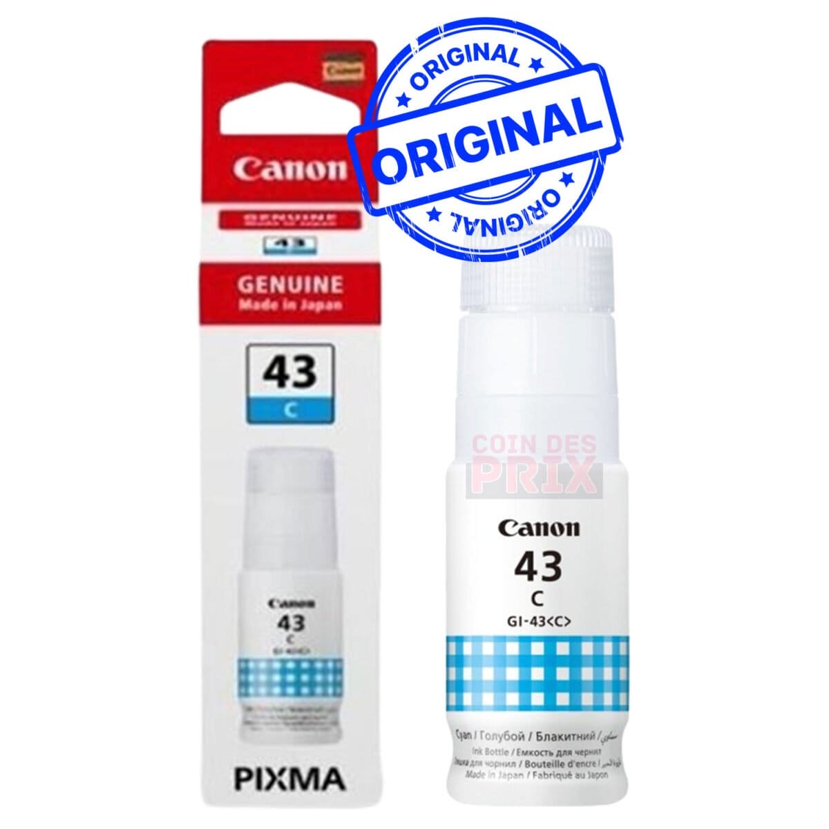 Canon GI-43C Cyan – Bouteille d’encre Canon d’origine (4672C001AA)