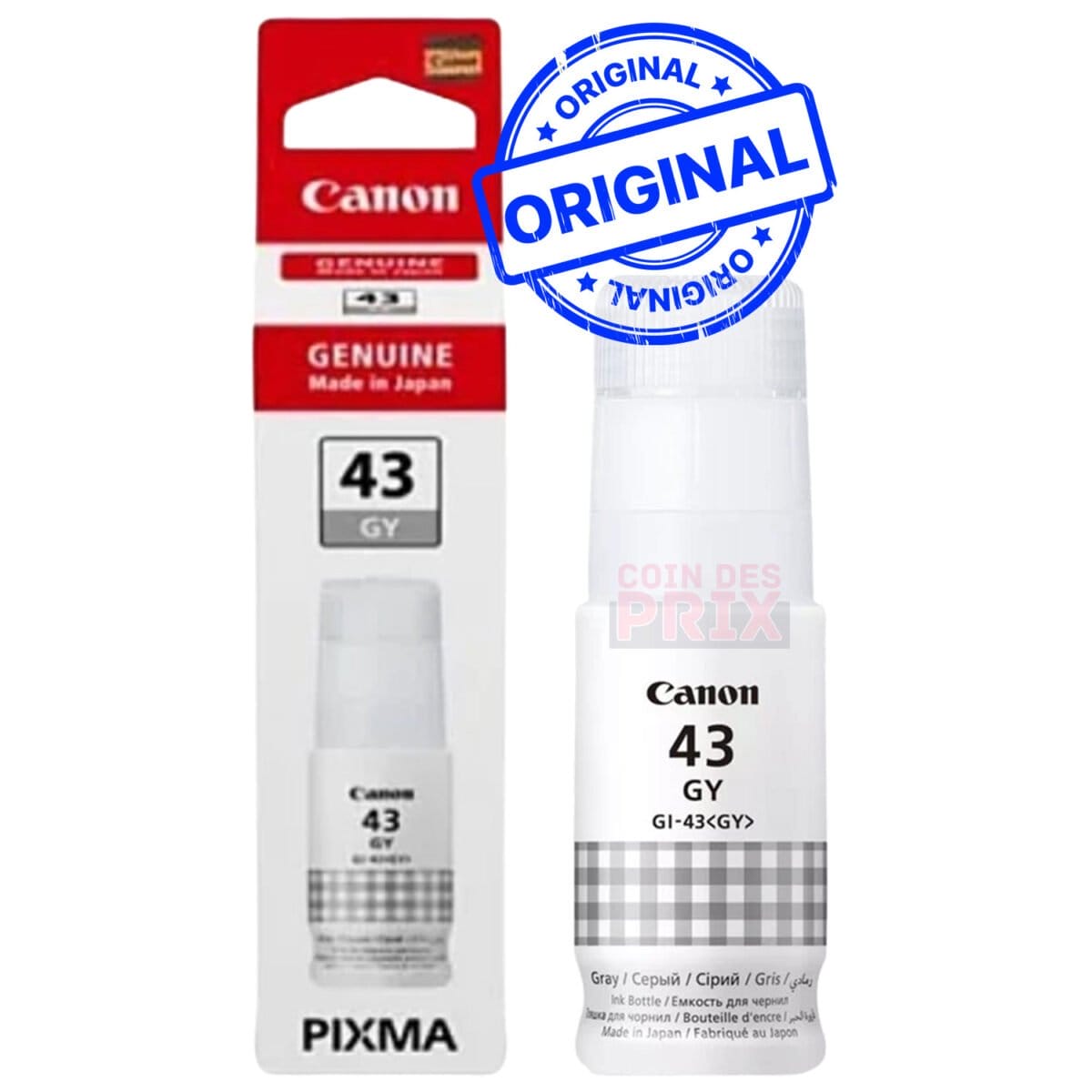 Canon GI-43GY Gris – Bouteille d’encre Canon d’origine (4707C001AA)