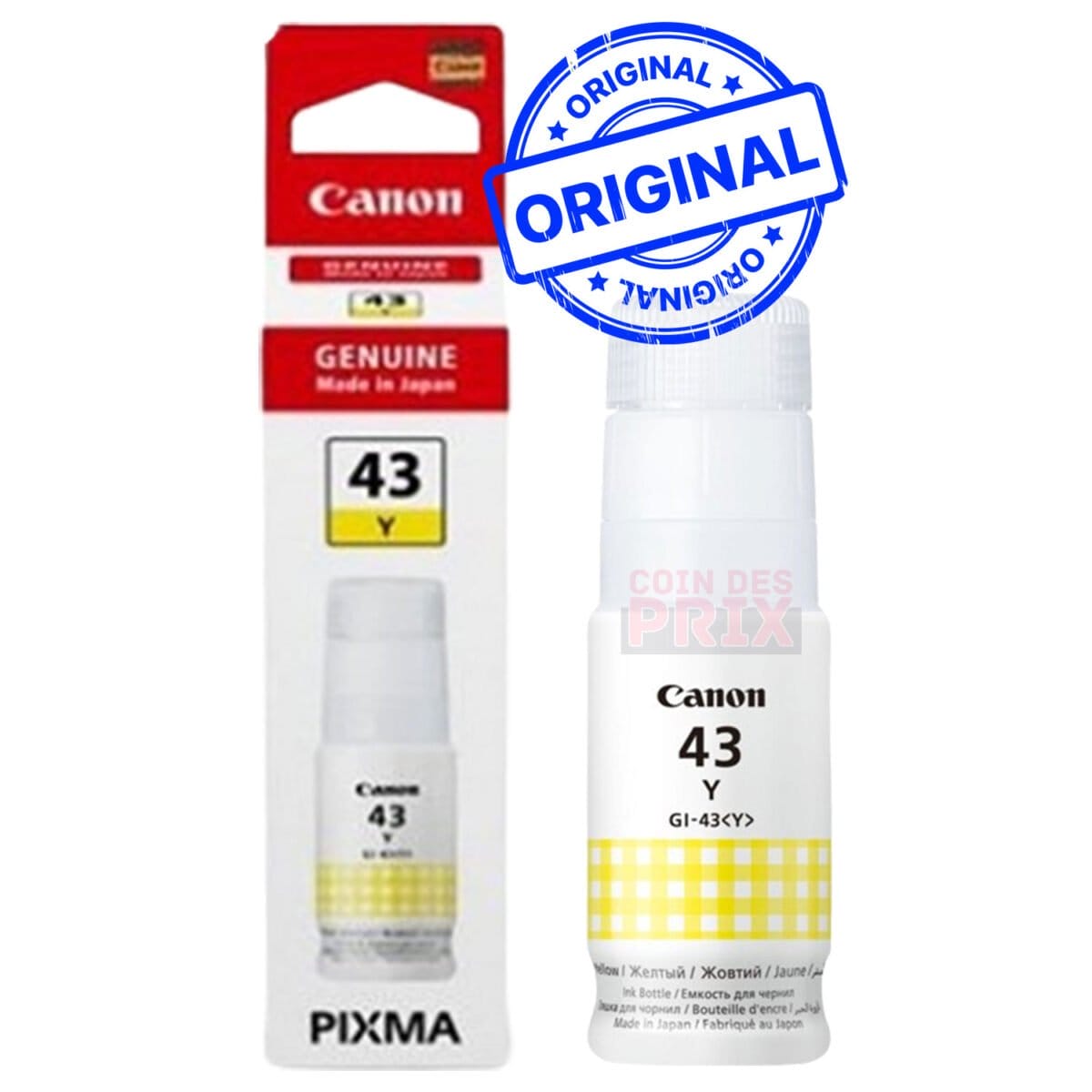 Canon GI-43Y Jaune – Bouteille d’encre Canon d’origine (4689C001AA)