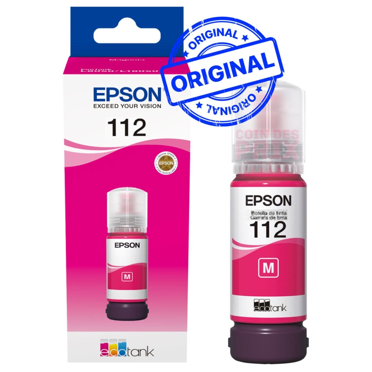 Epson 112 Magenta – Bouteille d’encre Epson EcoTank d’origine (C13T06C34A)