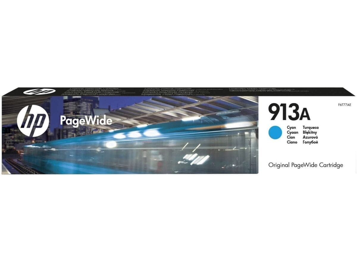 HP 913A Cyan – Cartouche PageWide HP d’origine (F6T77AE)