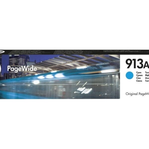 HP 913A Cyan – Cartouche PageWide HP d’origine (F6T77AE)