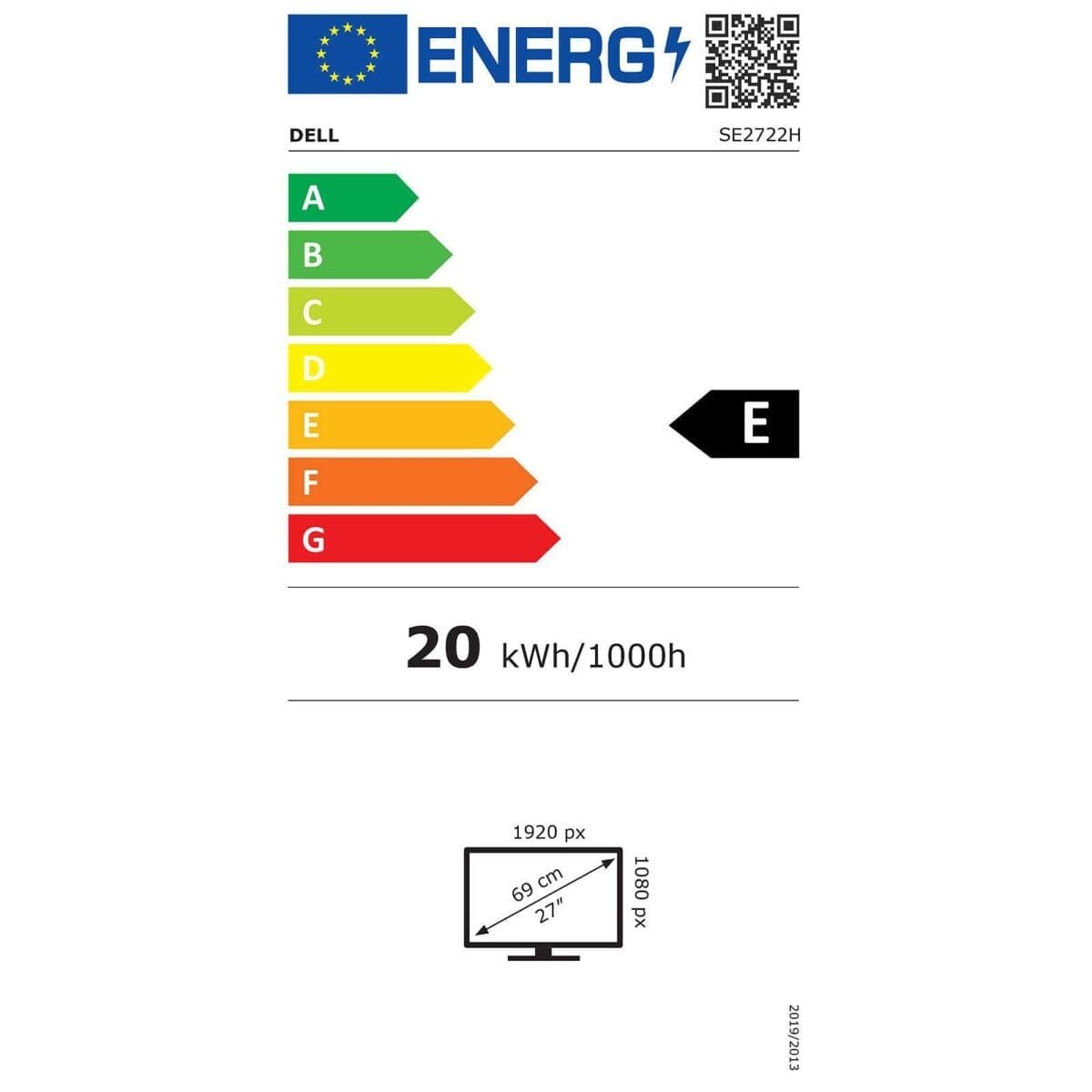 Écran 27 pouces Full HD Dell SE2722H