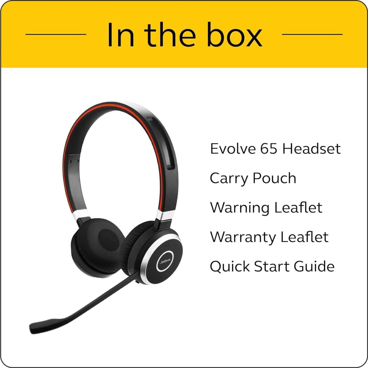 Jabra Evolve 65 MS Wireless Headset, Stereo (6599-823-309)