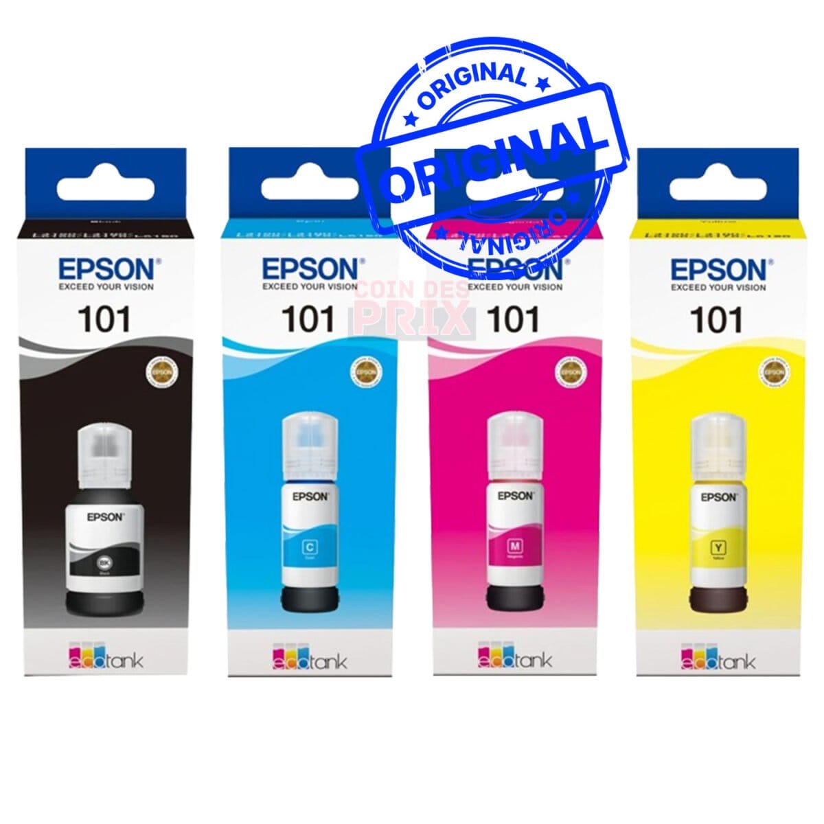 Pack de 4 Bouteilles d’Encre Epson EcoTank 101 (PACK101)