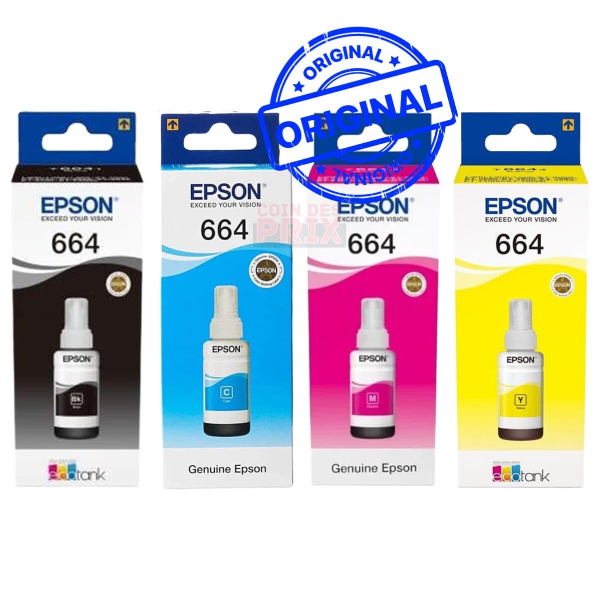 Pack de 4 Bouteilles d’Encre Epson EcoTank 664 (Pack664)